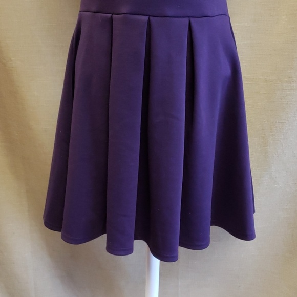 Black mesh and purple skater dress - Picture 3 of 7